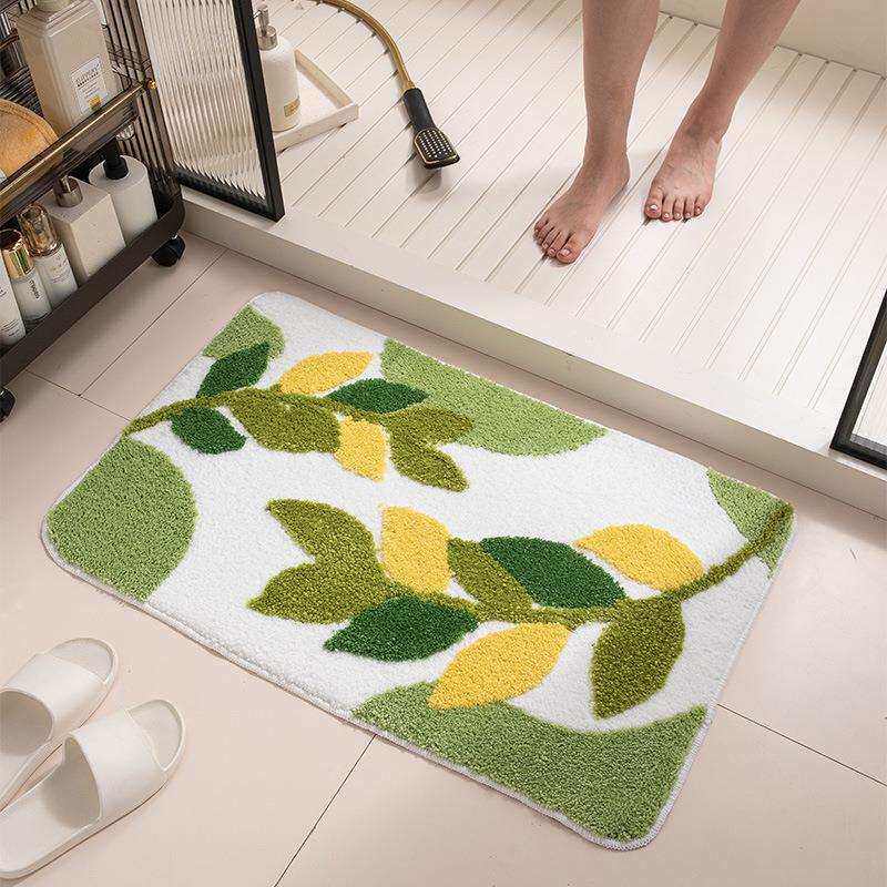 家用地毯植绒彩虹浴室门口地垫吸水垫加厚防滑tpr针织垫子