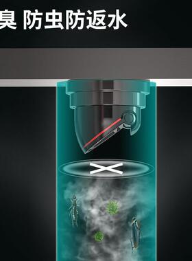 全铜地漏防臭潜水排32766卫生间下水道臭艇防堵返味大艇量防虫长