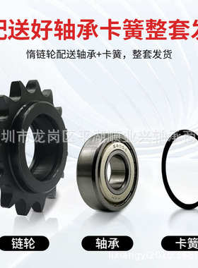 惰轮4分5分6分定做涨紧链轮45钢双轴承齿轮08b 10a 12a单轴承链轮