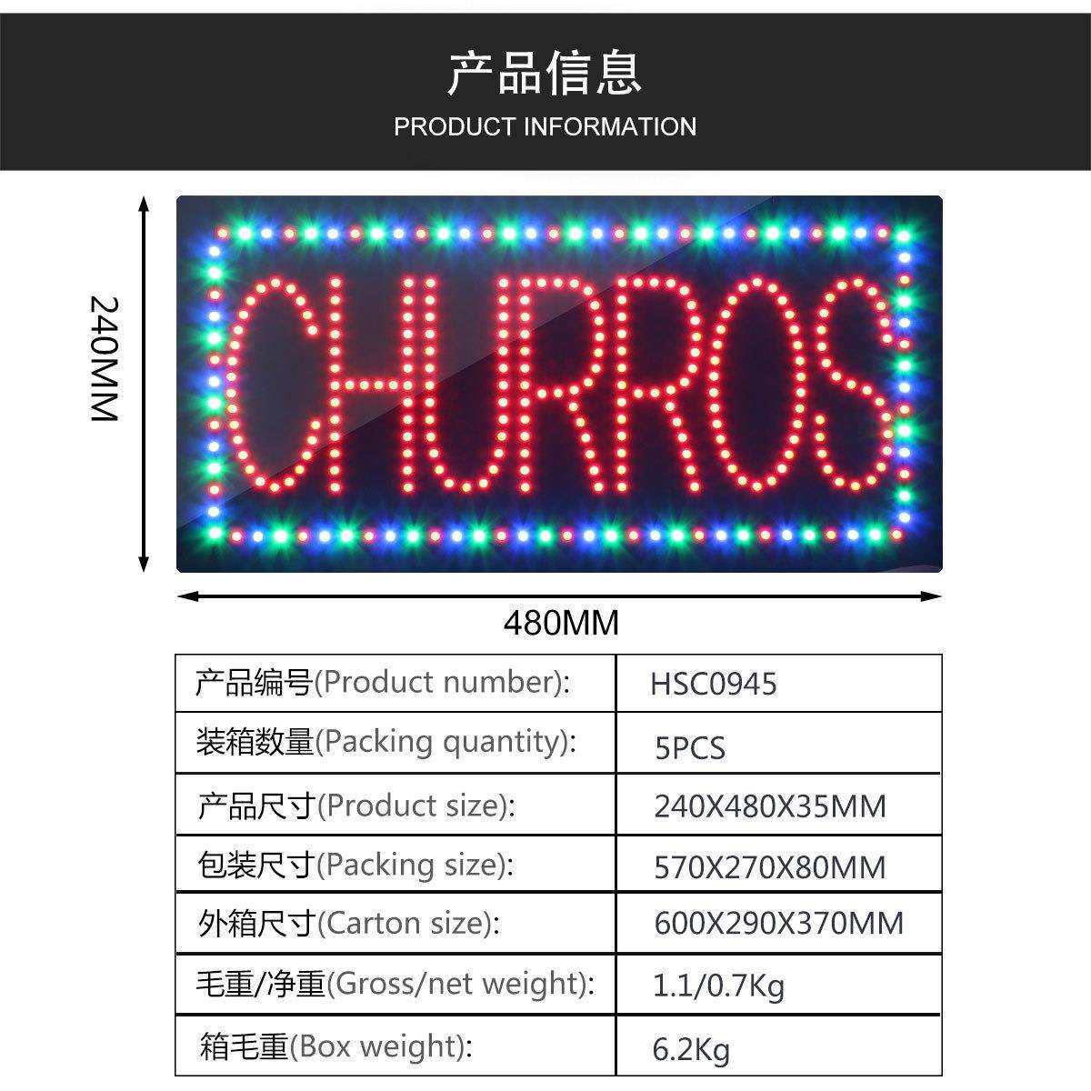 厂家制作生产LED招牌营业中招牌LED CHURROS SIGN