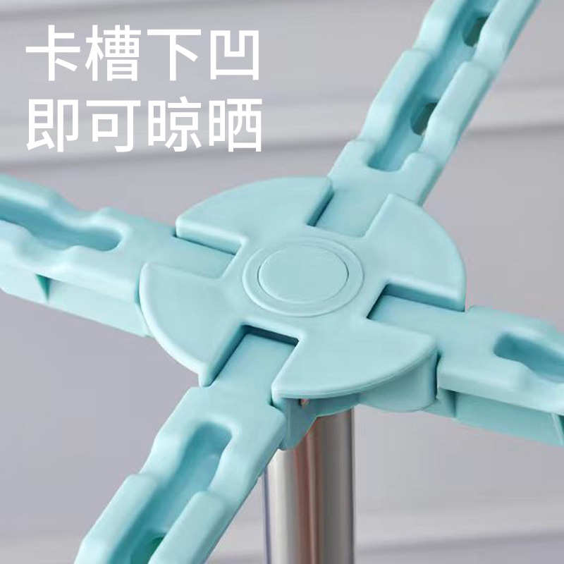 免打孔伸缩晾衣架阳台落地式折叠挂衣架家用简易尿布架旋转晾衣架