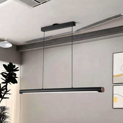 极简餐厅吊灯北欧设计师一字吧台灯饭厅办公室餐桌灯长条led灯具