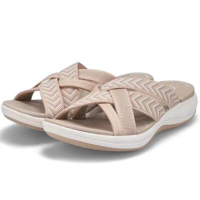 飞织交叉凉拖鞋女鞋新women flat slippers ladies shoes size 43