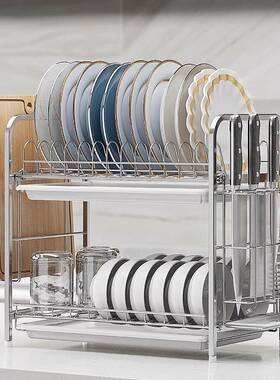 304不锈钢碗架沥水架晾放碗盘碗筷碗碟架厨房置物架收纳盒K-842