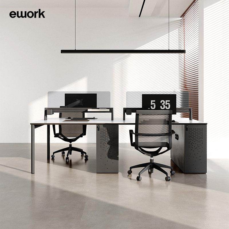 ework办公桌椅组合简约现代办公家俱4/6双人职员桌办公室屏风工位