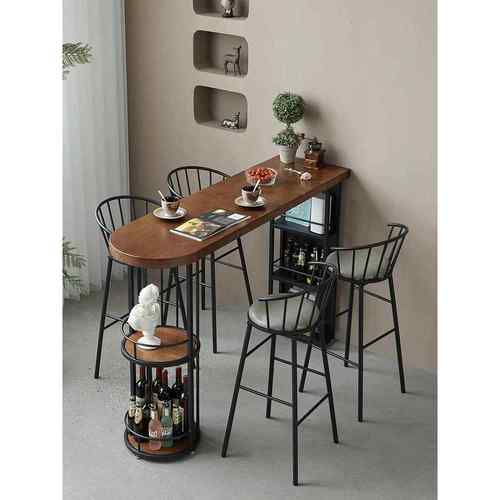 桦崟吧台 桌 家用实木现代简约隔断吧台一体客厅餐边 柜 中岛台收纳置物 架摆件饰品床笠拉车