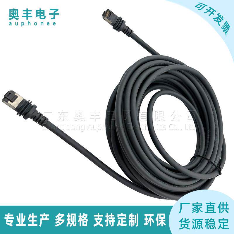 Gen3网线超五类六类网线8芯特殊短体水晶头成品线带密封圈灰色