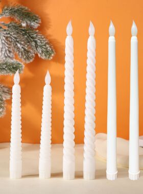 品质圣诞长杆电子蜡烛仿真烛光遥控蜡烛灯高级感led婚庆香烛螺纹