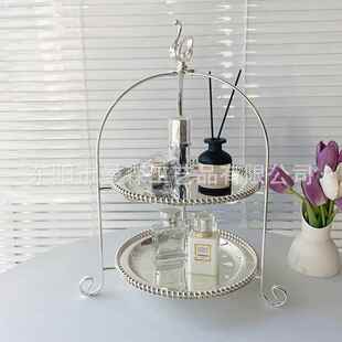 欧心式 婚庆铁艺折层叠三蛋糕架下午H2286点架甜品台展示茶架茶歇
