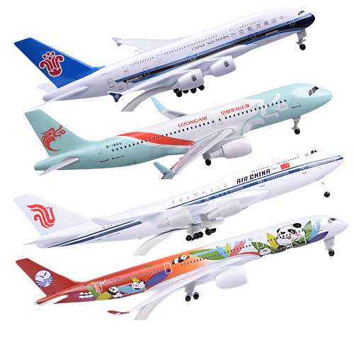 a380飞机模型合金仿真中国航空民航东航带起落架带灯C919客机拼装