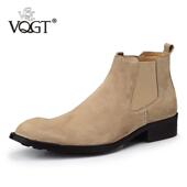 高档VGT英伦高丁帮皮鞋 男西短靴尖头马靴真皮切尔皮靴反绒男靴加
