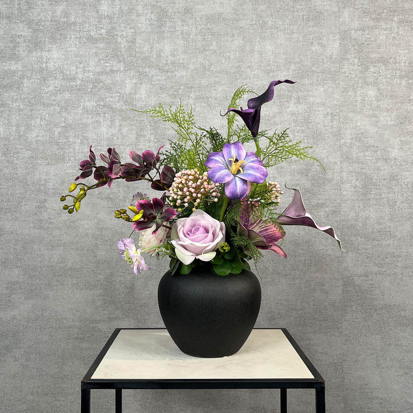 中古风装饰花暗色系彷真花艺餐桌花摆花高级感客厅假花新中式插花