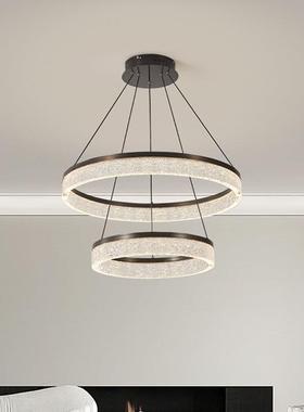 意极简锈钢顶客厅吊灯37277现代简约轻奢圆形别式墅餐厅树脂不吸