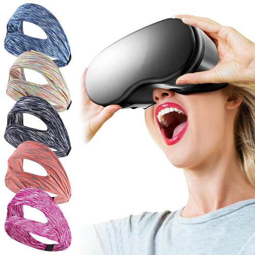 跨境新款VR眼罩套眼镜罩头戴式透气导汗带防汗面罩训练防护3d眼罩