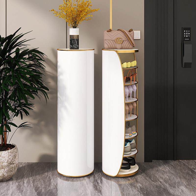 旋转鞋柜省空间家用门口鞋架圆形圆柱立式小入户型多层轻奢收纳柜