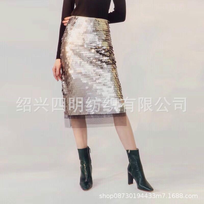 18MM高档礼服裙子亮片布,透明色美人鱼亮片,舞台服饰品珠片绣