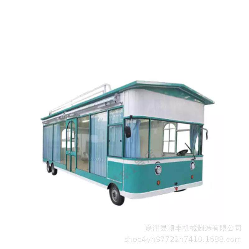 电动四轮小吃车移动餐车早餐车美食车超市售货油炸流动快餐车