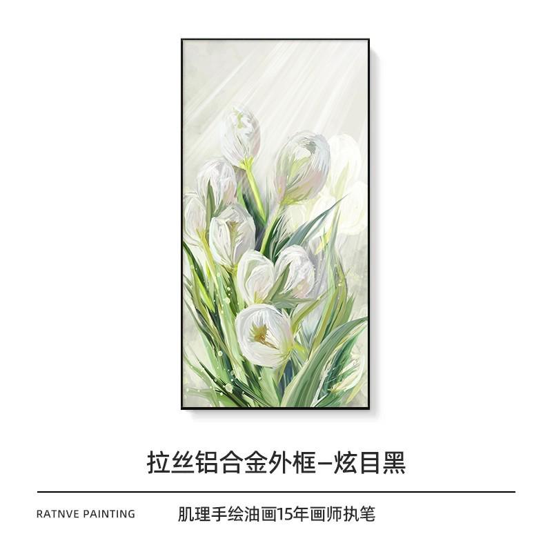 挂画入户油画手绘走廊过道向日葵装饰画芬村画肌理立体餐厅玄关大图片