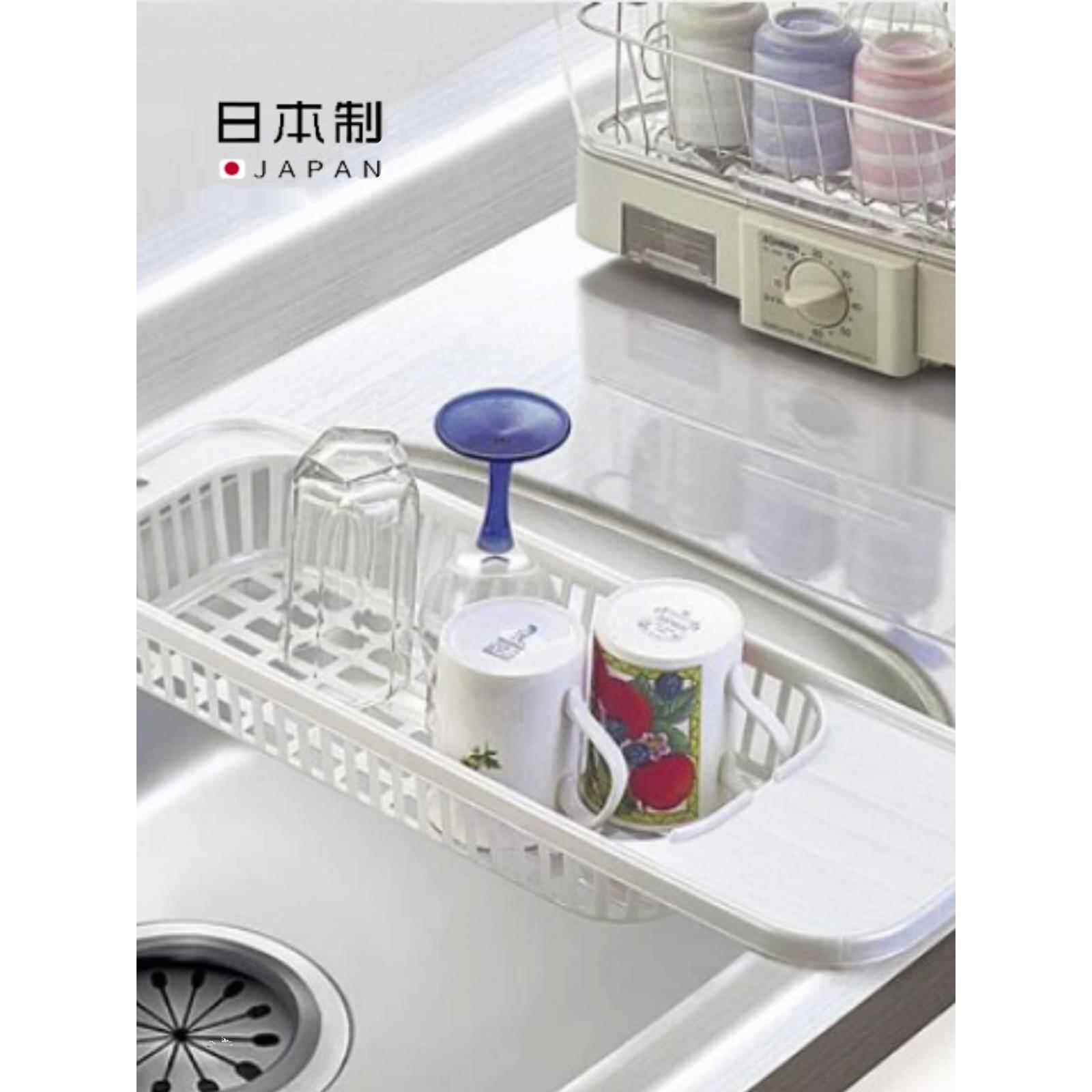 日本进口厨房水槽沥水架置物架水果蔬菜碗碟收纳架水池奶瓶餐具架