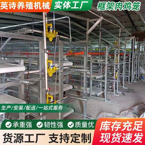 框架肉鸡笼框架式养鸡设备肉鸡笼养殖场鸡舍养鸡笼热镀锌立式