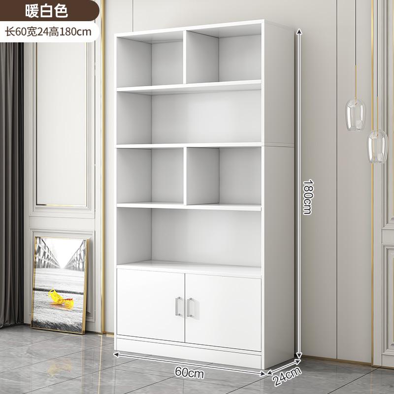 带客厅子简易自由组合书架家用收纳柜门储物柜架置多层物落地防尘