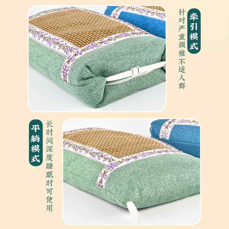 旗舰店官方正品艾草枕头夏天凉枕头家用方形凉席宫廷枕艾灸颈椎枕