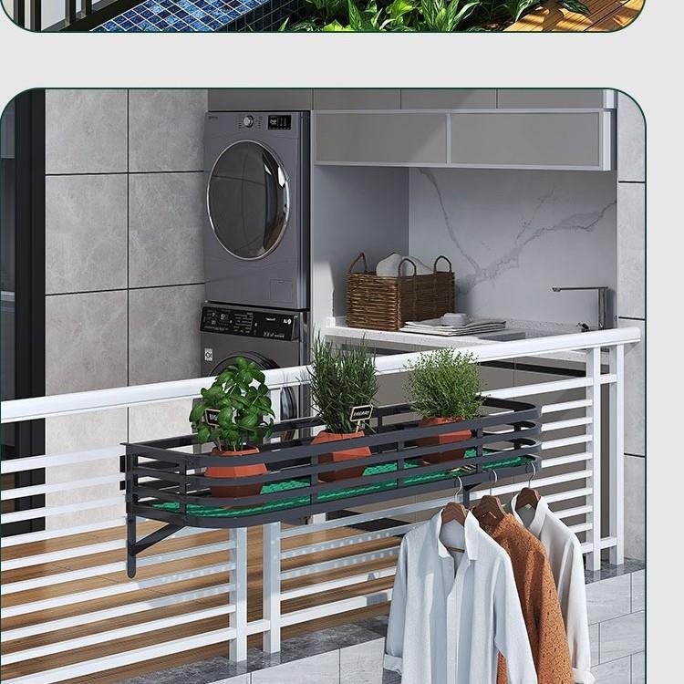 304不锈钢挂架悬花架子花盆架挂式上墙壁栏QGD杆挂置物窗沿阳台花