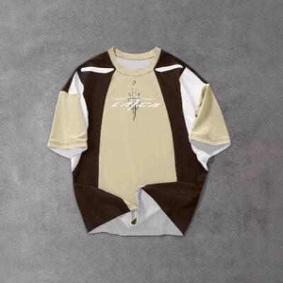Mens Casual 1 Piece Oversized Round Neck T-Shirt With