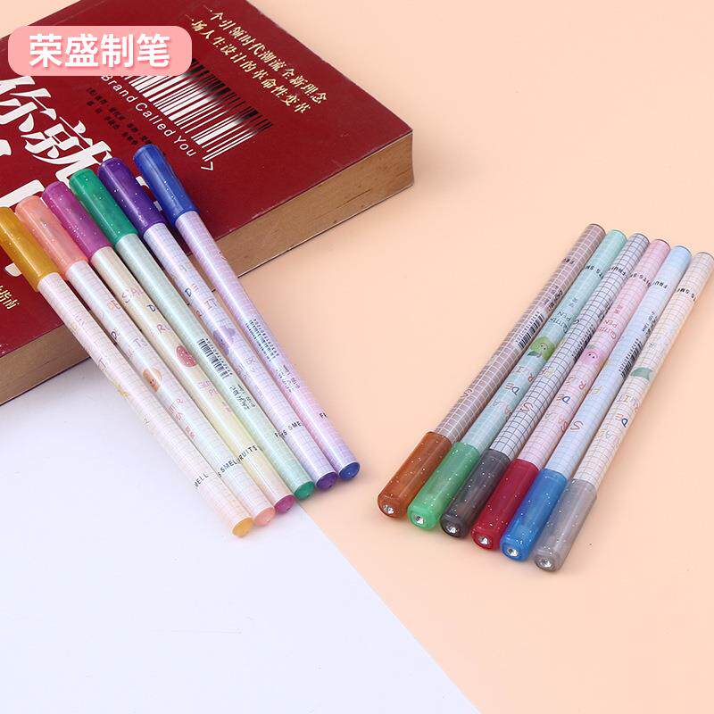 水果香味闪光中性笔创意挂件签字笔可爱学生文具水性笔