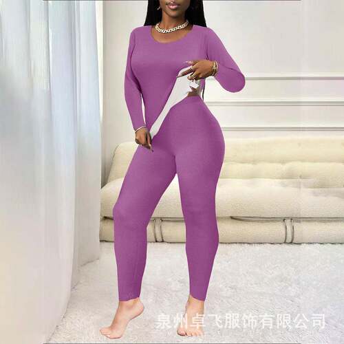 Women's Winter Warm Fleece Lined Knitted Set Basic Style