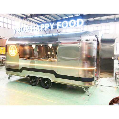 移动拖车模型 大型合金结构牵引餐车 夜市引流复古美食车来图制作
