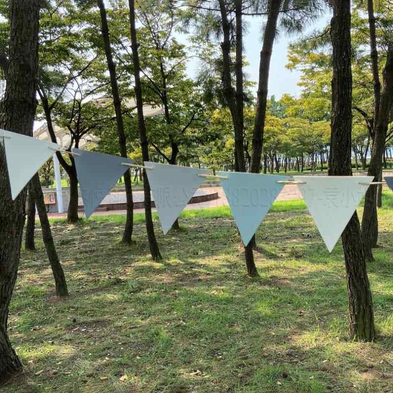 露营皮革彩旗拉绳PU皮三角旗吊旗DIY野营帐篷装饰挂绳节日装饰