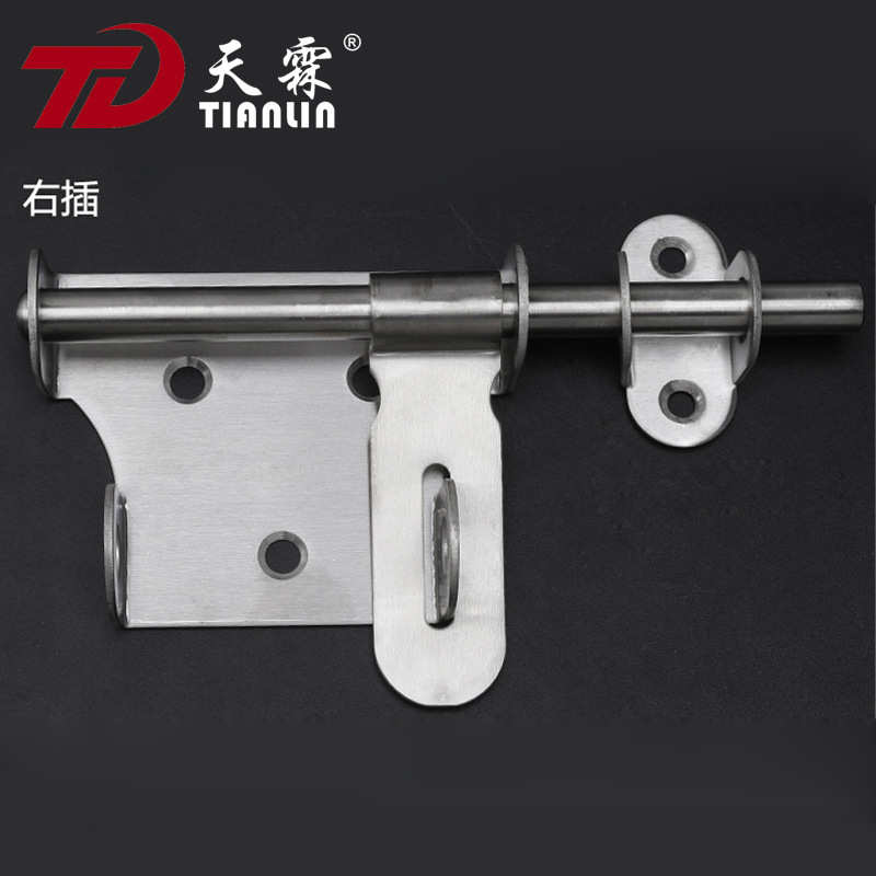 免打孔不锈钢门闩插销老式门扣门栓大门仓库门锁搭扣明装门搭扣