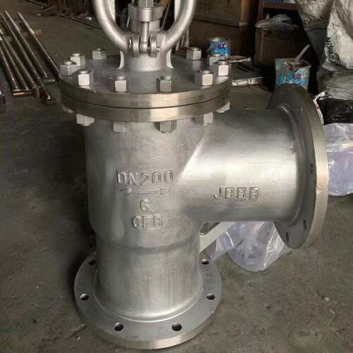 气动角式法兰截止阀型号J644H-16C角式截止阀规格尺寸