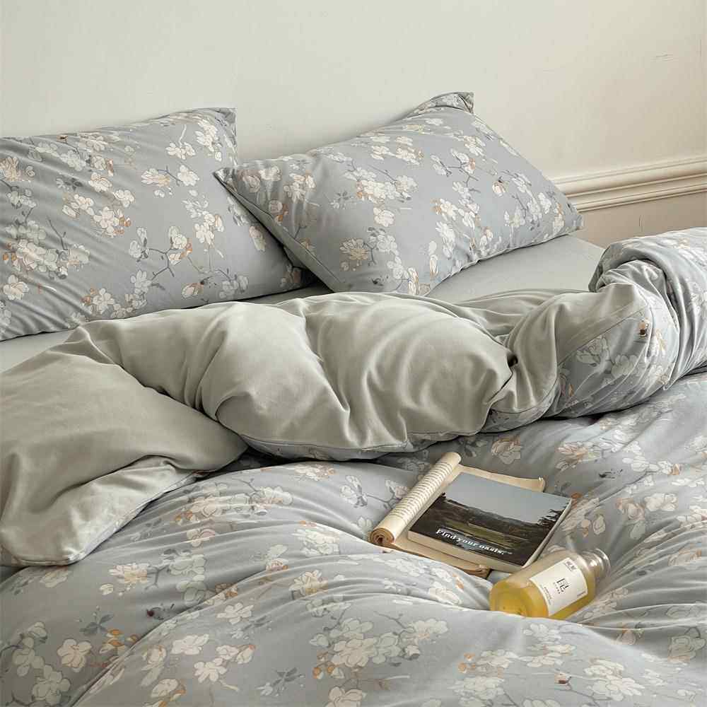 国风新中式超柔双面针织棉亲肤柔软床上被套床单家用四件套