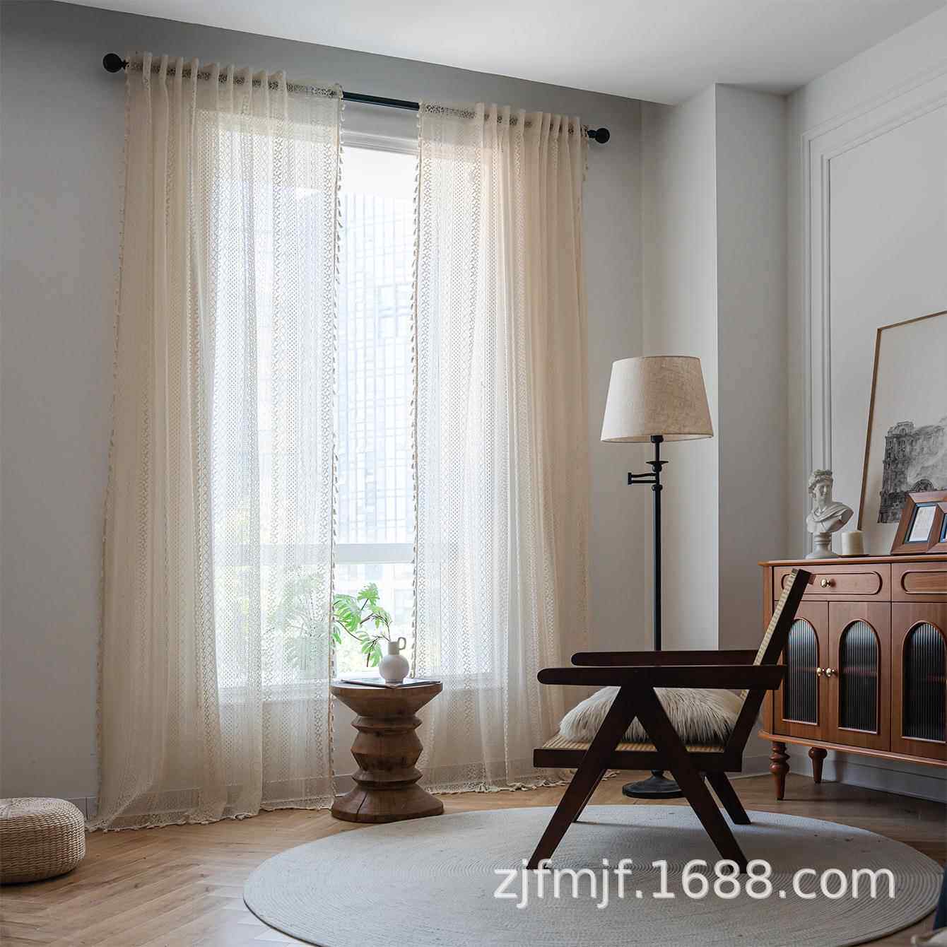 布爸爸2片窗帘四合一多功能安装装置波西米亚跨境亚马逊成品窗帘