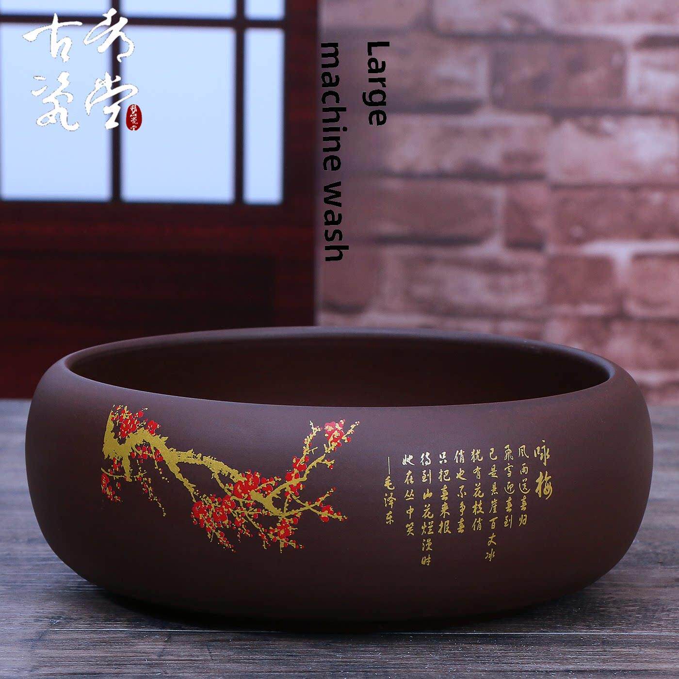紫砂茶洗大型中国风家庭办公室杯洗盆笔洗烟灰缸茶渣碗花盆