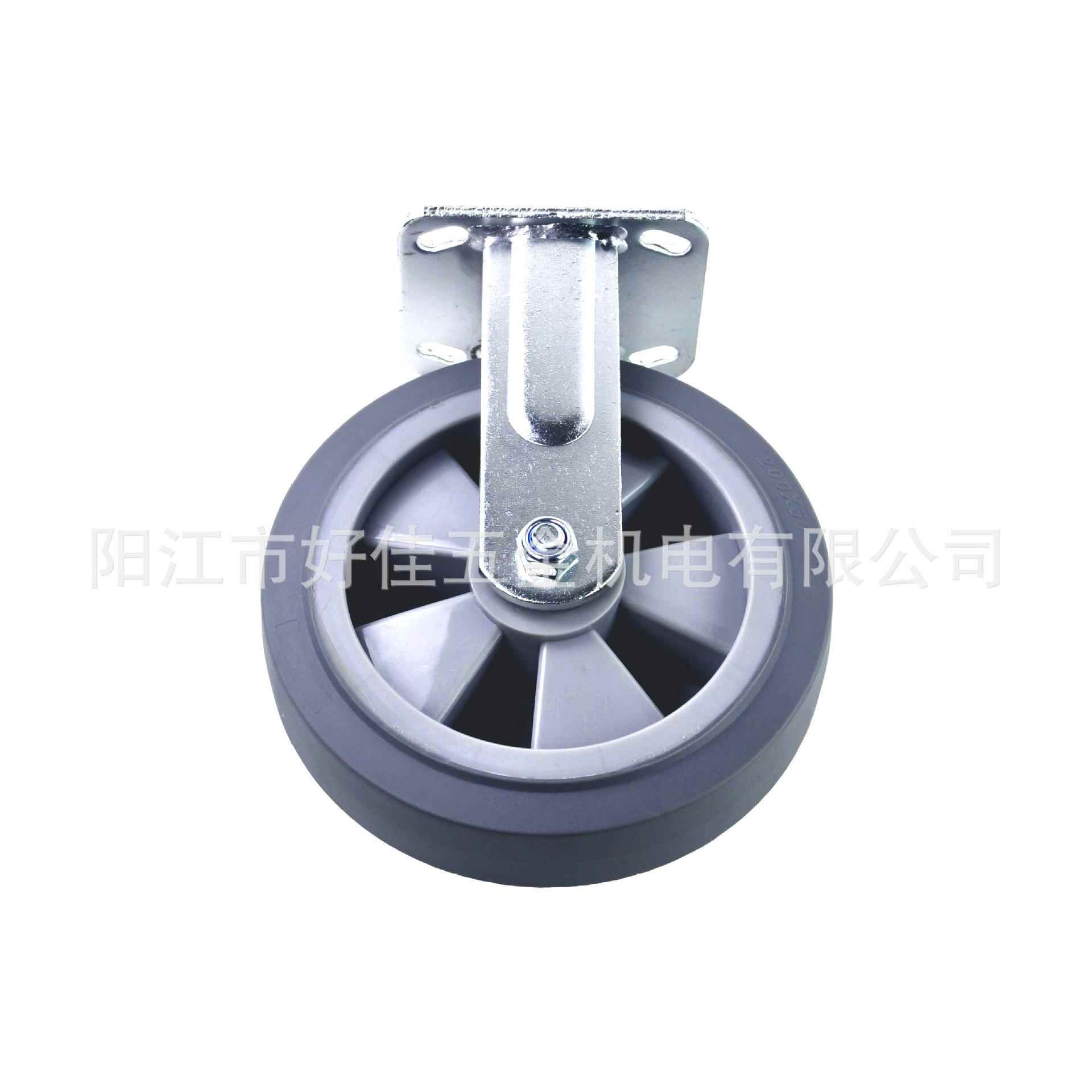 源头直T供200X50mm重型静音双轴承灰色P无品牌/定R脚向轮