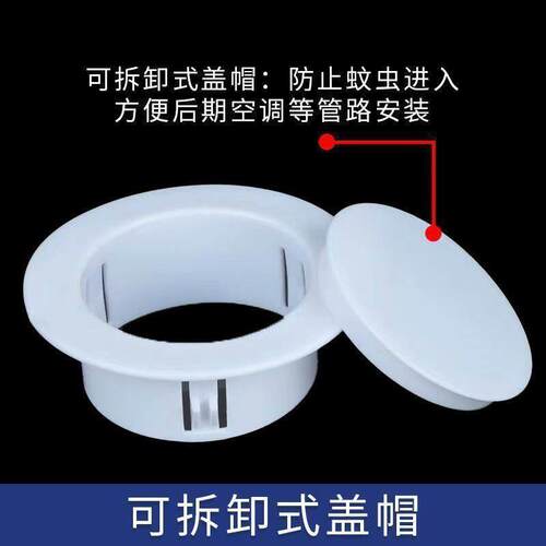 空调孔洞装饰盖护口封堵盖遮丑帽PVC塑料管洞75墙洞堵护口圈带盖