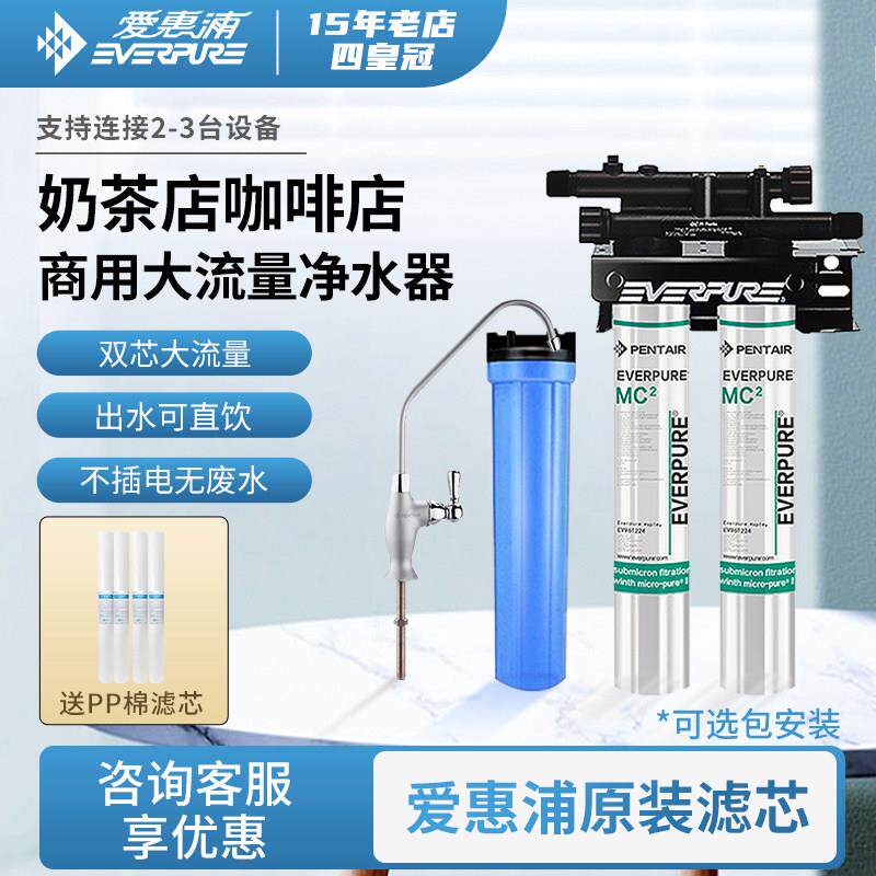 爱惠浦净水器商用MC2双联净水器大流量奶茶店咖啡店专用直饮水机
