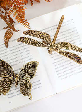 费灵家居进口黄铜复古怀旧书房纸镇蜻蜓蝴蝶 创意装饰工艺品摆件