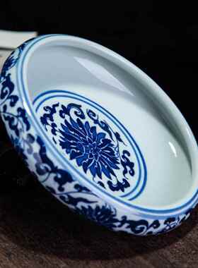 景德镇80年代瓷器国营瓷厂青花龙纹烟灰缸包老保真