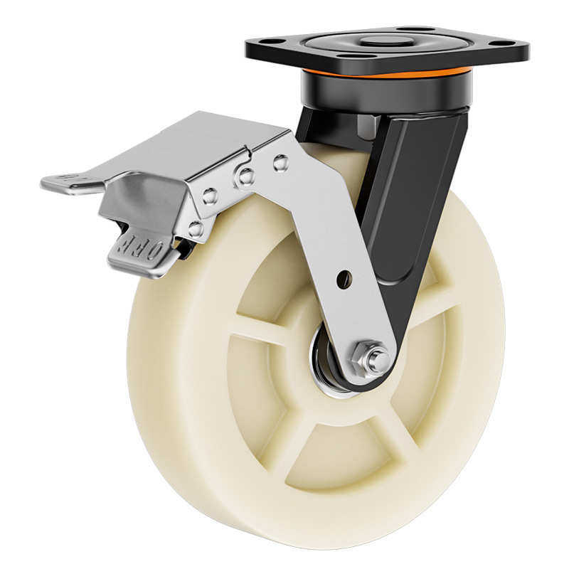 刹车/6想轮重型拖车/85轮子/带载重4平板车脚轮米尼龙工业寸万向