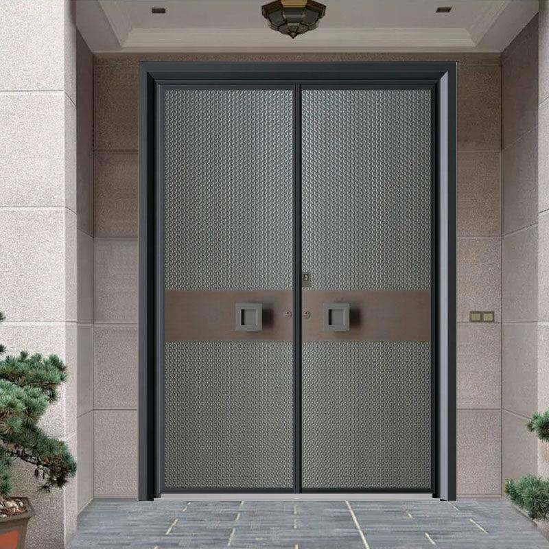 农村乡村对开门铸铝门别墅大门双开门家用自建房子母铜进户入户门