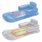 43028单人水上充气床带扶手杯孔靠背豪华躺椅水上休闲椅成人浮排