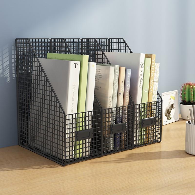 桌面上整理夹学生用资料网红文件收纳盒办公用品多层金属文件书架