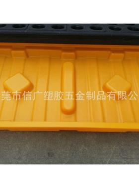 信广厂家直销 双桶防渗漏塑胶托盘 2桶4桶黄色盛漏防溢泄物流卡板