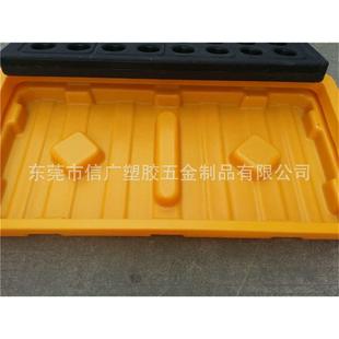信广厂家直销 2桶4桶黄色盛漏防溢泄物流卡板 双桶防渗漏塑胶托盘