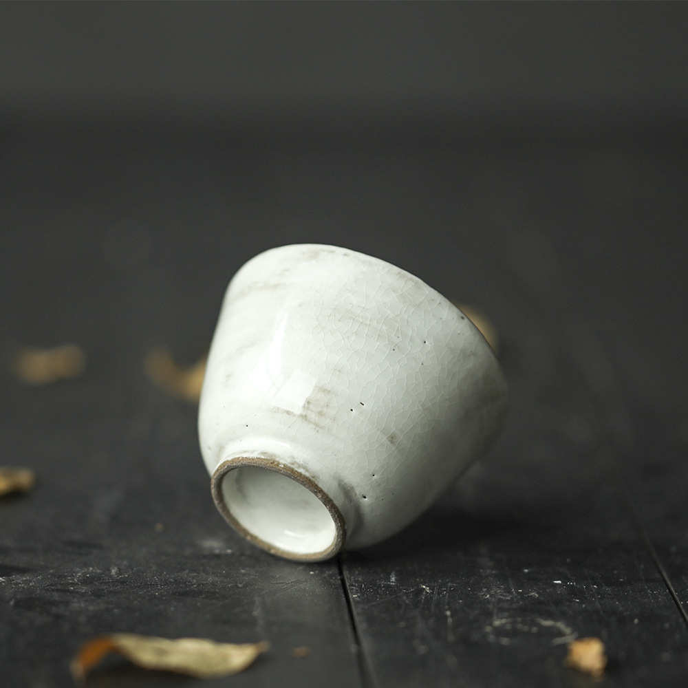 柴烧哑光白谌峰柴烧 粉引志野杯 手作之器 灵巧趁手 素简质朴手刷