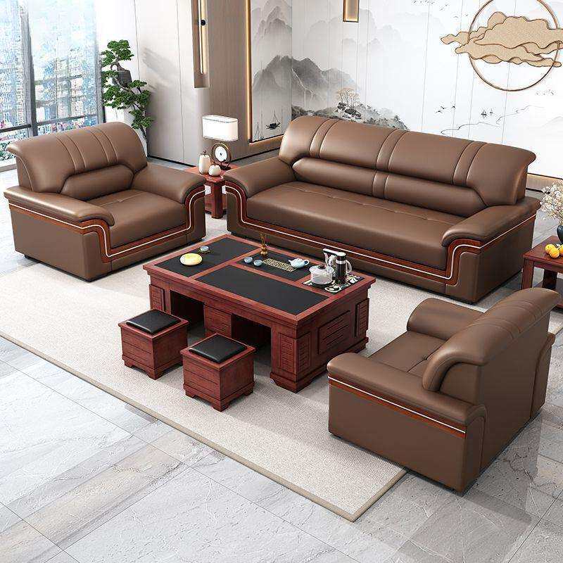 现代简约办公沙发高档组居家具家客厅接待简茶易无品牌/三人位办